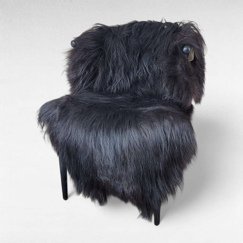 Genuine Icelandic Sheepskin Rug Natural Black 54" x 36"